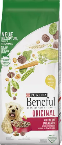 Beneful Hundefutter Original mit Rind & Gartengemüse 12 kg - Hundefutter mit hochwertigem Rind und frischem Gartengemüse, sorgt für gesunde Ernährung und vitalen Hund.