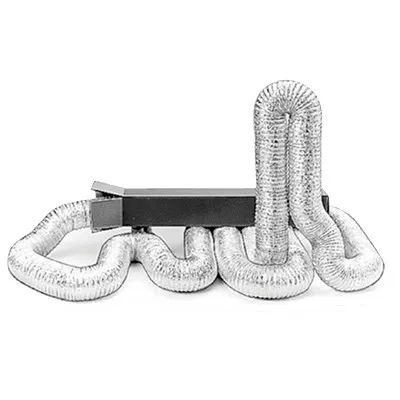 Helios Ventilatoren Aluminiumflexrohr ALF 200 (VE10m) - Dunstabzugshauben-Zubehör, vollflexibles Lüftungsrohr mit selbstverlöschenden Eigenschaften und einem Biegeradius für individuelle Installationen.