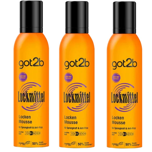 got2b Lockmittel Locken Mousse 250ml - Frisierprodukte für definierte Locken mit Anti-Frizz-Effekt, ideal für lockiges Haar und sorgt für starken Halt (Grad 3)