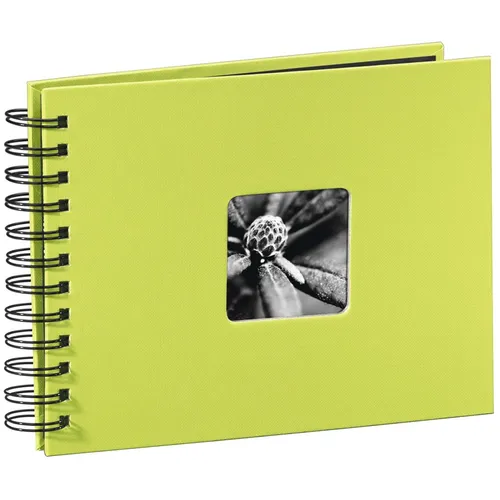 Hama Spiral-Album Fotoalbum Fine Art Format 10x15cm 50 schwarze Seiten Kiwi