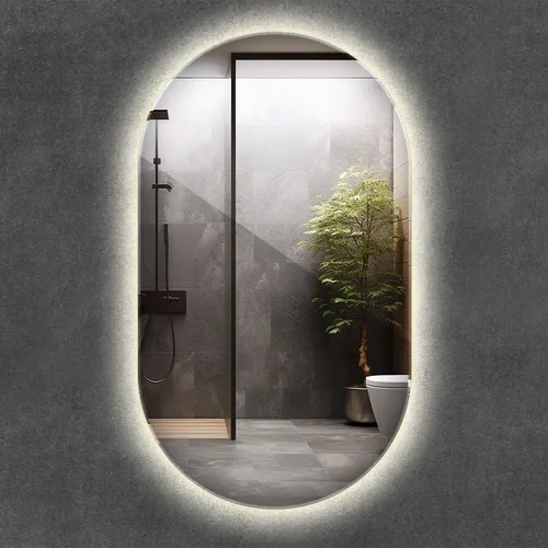 Tulup LED Ovaler Spiegel 40 x 70 cm – Bequem Beleuchtet - Der Tulup LED Ovaler Spiegel in 40 x 70 cm bringt modernes Design in Ihr Zuhause. Ideal für Flur und Bad, sorgt die stilvolle LED-Beleuchtung für eine ansprechende Atmosphäre und vergrößert den Raum optisch. Einfache Montage garantiert.
