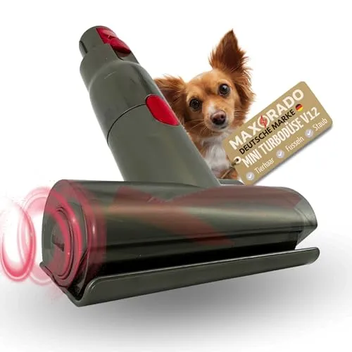 Maxorado Mini Turbodüse für Dyson V12 Detect Slim - Düsen für Staubsauger: Hochwertige Mini Turbodüse für effektive Tierhaarentfernung von Matratzen, Sofas und Autositzen. Einfache Montage und Reinigung dank Quick Release Anschluss.