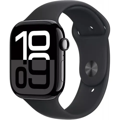Apple Watch Series 10 GPS + Cellular 42mm - Jet Black Aluminium Case, elegante Smartwatch mit Fitness-Tracking und Anruf-Funktion