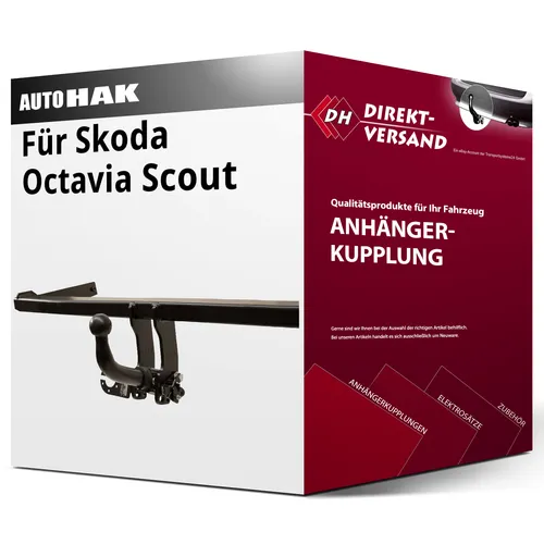 Abnehmbare Anhängerkupplung für Skoda Octavia Scout (07.2013-heute) - Kategorie: Anhängerkupplungen & Komplettsätze, Besonderheit: Keine Eintragung in Fahrzeugpapiere notwendig, Anhängelast bis 1800 kg, ideal für vielseitige Nutzung.