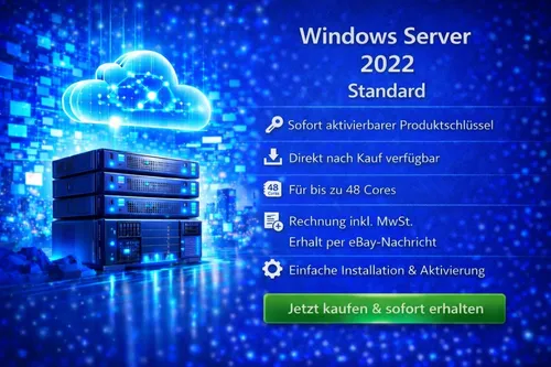 Microsoft Windows Server 2022 Standard | Sofortdownload + Produktschlüssel - Tablets: Leistungsstarke Serverplattform mit verbesserter Sicherheit und Skalierbarkeit, ideal für Unternehmen jeder Größe.