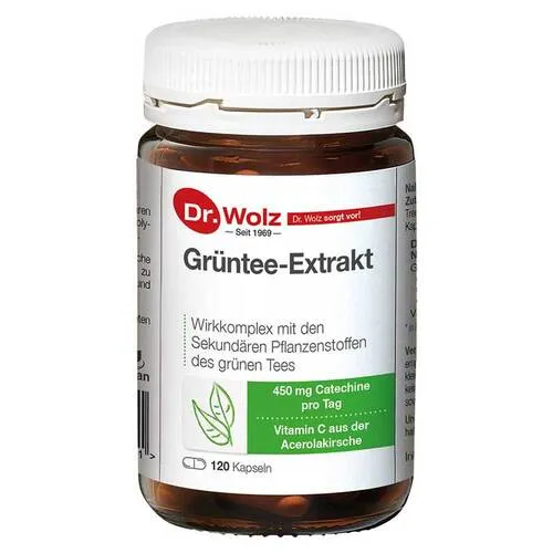 GRÜNTEE EXTRAKT Dr.Wolz Kapseln 120 St - Diät: Hochdosiertes Grüntee-Extrakt in praktischen Kapseln für natürliche Unterstützung beim Abnehmen und zur Förderung des Wohlbefindens.