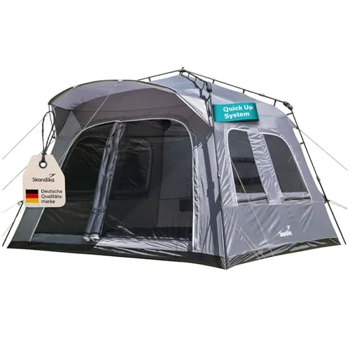 Skandika Zelt Hognes 4 Protect Quick-Start - Tunnelzelt für 4 Personen mit blitzschnellem Aufbau, wasserdicht und UV-Schutz 50+, ideal für Camping und Festivals.