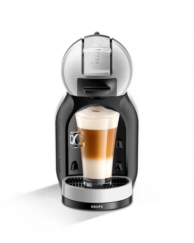 Krups KP123B Mini Me Kapsel Kaffeemaschine - Kaffeepad- & Kapselmaschinen mit 15 bar Druck, abnehmbarem Abtropfbehälter und kompaktem Design in Artic-grey – ideal für alle Kaffeeliebhaber!