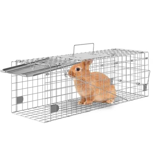 VEVOR Marderfalle 610x203x203mm Lebendfalle verzinkter Eisendraht Kaninchenfalle Tierfalle Drahtfalle Kastenfalle Universal-Fangkäfig für Waschbären Katzen Streifenhörnchen Eichhörnchen