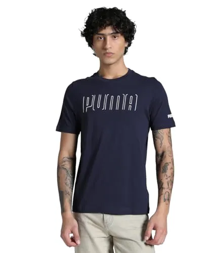 PUMA Unisex Sport Graphic Tee T-Shirts, New Navy, S