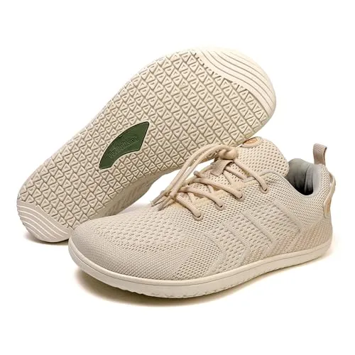 Freiluftkind Das Original Camino – Sportliche Sneaker Barfußschuhe (Beige/Gr. 41) – Unisex für Dynamik und Bewegung - Sportliche Barfußschuhe mit atmungsaktiver Webstruktur für maximale Bewegungsfreiheit. Ideal für Alltag und Sport, bieten sie ein angenehmes Tragegefühl und eine praktische Anziehhilfe für schnellen Komfort.