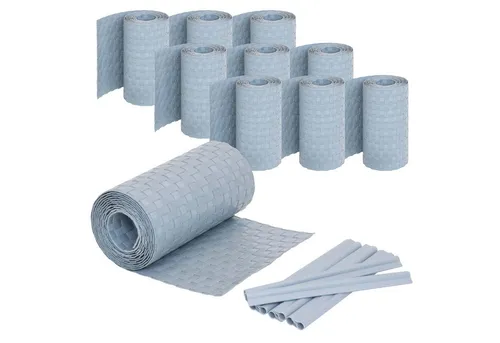 Jardinion Sichtschutzstreifen, (Sichtschutzstreifen, Doppelstabmattenzaun Sichtschutz, 10-St), aus Polyrattan, Wetterfest, inkl. Befestigungsmaterial