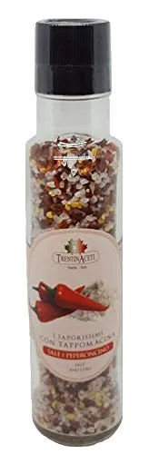 Italienische Gewürzmischung - Chili Salz - 240g - Peperoncini Salz aus Italien - Grillsalz zum grillen - Kräutersalz der höchsten Qualität