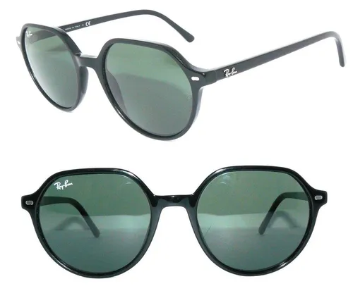 Ray-Ban RB 2195 THALIA Unisex-Sonnenbrille - Sonnenbrillen mit eckigem Vollrand und schwarzem Acetat-Gestell, idealer UV-Schutz für stilbewusste Träger.