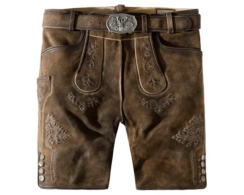 Stockerpoint Herren Bertl Trachtenlederhose, Stein geäscht Natur, 50 - Wanderhosen aus 100% Wildbockleder, kombiniert traditionelles Design mit modernem Schnitt für höchsten Tragekomfort und eine perfekte Passform auf jedem Fest.