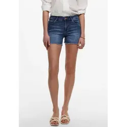 ONLY Damen Denim Jeans Shorts - Dunkelblau XL - Damen-Shorts mit normalem Schnitt und mittlerer Taille für optimalen Komfort. Praktisches Design mit Knopfleiste und Reißverschluss, ideal für den Sommer.