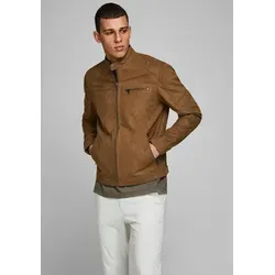 Jack & Jones Bikerjacke ROCKY JACKET in Braun M (48) - Modische Funktionsjacke mit schmaler Passform und stylischem Stehkragen, ideal für coole Looks und vielseitige Outfits.