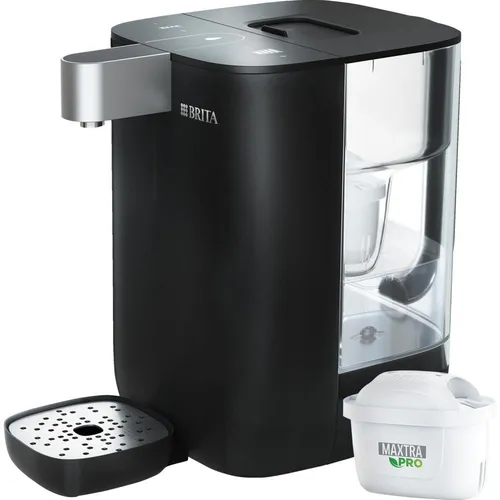 BRITA 1055222 CUBE UVC MXPRO Wasserspender, Schwarz - Wasserspender für zuhause mit Heiß- und Kaltwasserfunktion, filtert bis zu 99,999 % Bakterien dank UV-C-Technologie und bietet individuellen Komfort auf Knopfdruck.