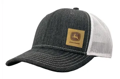 AUCUN, Schwarze Kappe mit weißem Netzgewebe hinten und JOHN DEERE-Aufnäher, ,...