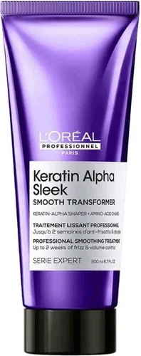 L'Oréal Professionnel Keratin Alpha Sleek Smooth Treatment 200ml - Professionelle Intensivpflege für glattes und geschmeidiges Haar. Reduziert Frizz und Volumen, unterstützt die Haarstruktur und verkürzt die Stylingzeit um bis zu 50 %.