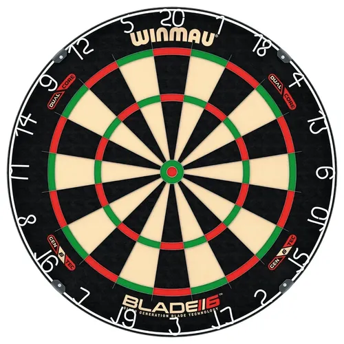 Winmau Dartboard "Blade 6 Dual Core" - 45 cm Durchmesser, Dual-Core Technologie für höhere Punktzahlen und weniger Abprallquote