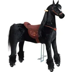 Ponnie Mechanisches Pferd auf Rollen Ebony XL PRO - Kinderfahrzeug für ab 9 Jahren, mit motorlosem Antrieb durch Körperbewegungen. Fördert Koordination und Muskelkraft, ideal für drinnen und draußen, mit robustem Design für Freizeitparks.