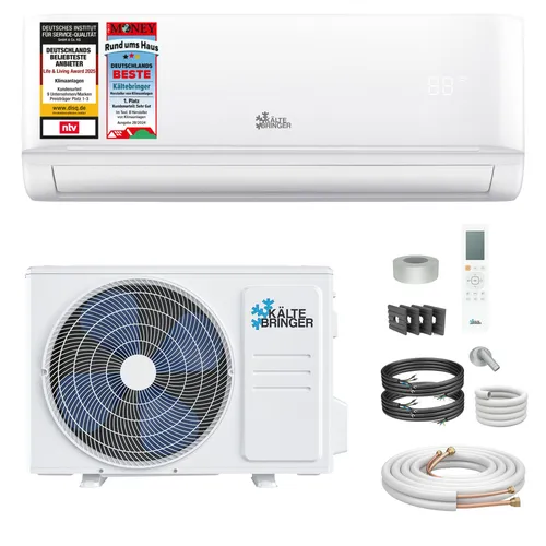 Kältebringer Split-Klimagerät 12000 BTU - Smart Klimaanlage - Klimaanlage mit 12000 BTU für effizientes Kühlen und Heizen, steuerbar via Smart App. Energieeffizienzklasse A++ für umweltbewussten Einsatz.