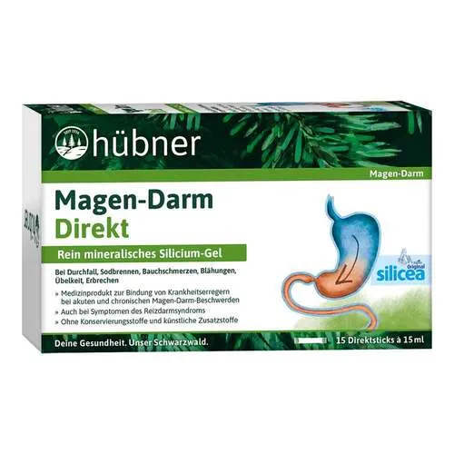 Hübner Magen-Darm Direkt Gel - Filme zur Linderung von Verdauungsbeschwerden, bietet eine natürliche Lösung ohne chemische Wirkstoffe und ist ideal für unterwegs dank der praktischen Direktsticks.