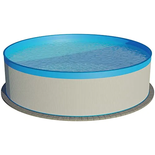 Planet Pool Stahlwandpool rund - Wählbare Größen und 90 cm Tiefe - Robuster Stahlwandpool mit 0,3 mm Stahl und 0,2 mm blauer Folie, ideal für Garten und Freizeit, sorgt für unvergessliche Sommertage.