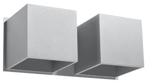 Aluminium Wandleuchte Grau eckig Up Down 2x G9 BRUCCIA Treppe Flur Beleuchtung