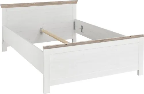 Home affaire Bett Florenz Doppelbett im Landhausstil - Gemütliches Doppelbett im Landhausstil (100, 140 oder 180/200 cm) aus formstabilem Holzwerkstoff. Ideal für eine harmonische Einrichtung und praktischen Stauraum unter der erhöhten Liegefläche.