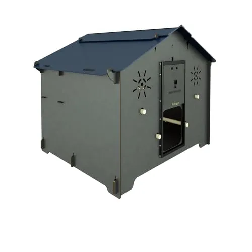 Hühnerstall POLLY FARM 2XL für 12 Legehennen - Geflügelstall aus HPL Laminat, milbendicht und mit 4 Sitzstangen sowie 2 erhöhten Nestern für optimalen Schutz und Komfort.