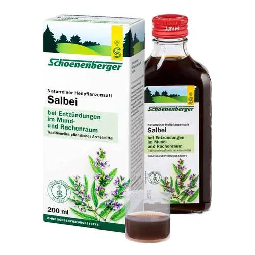 Schoenenberger Naturreiner Heilpflanzensaft Salbei - Arzneimittel, unterstützt die Atemwege und hat entzündungshemmende Eigenschaften für Ihr Wohlbefinden.