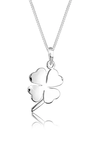 Elli Halskette Damen Kleeblatt Anhänger Modern Glücksbringer in 925 Sterling Silber