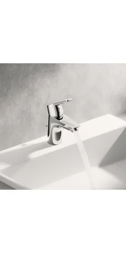 Hansa Waschtischarmatur Hansapolo 51402293 - Chrom Wasserhahn mit Ablaufgarnitur - Waschtischarmaturen, elegantes Design und praktische Ablaufgarnitur für eine einfache Handhabung im Badezimmer.