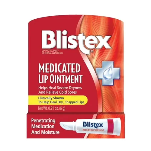 Blistex Medicated Lippenbalsam für trockene Lippen - Hochwertiger Lippenbalsam für die gezielte Pflege trockener und rissiger Lippen. Mit effektiven Inhaltsstoffen wie Kampfer und Menthol für ein angenehmes Gefühl und Schutz.