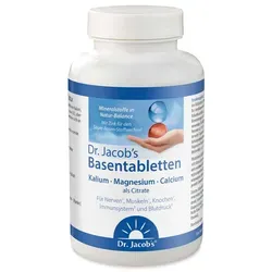Dr. Jacob's Basentabletten Kalium Magnesium Calcium Citrat - Nahrungsergänzungsmittel zur Unterstützung des Säure-Basen-Stoffwechsels und zur Erhaltung von Knochen und Zähnen, ideal für einen aktiven Lebensstil.