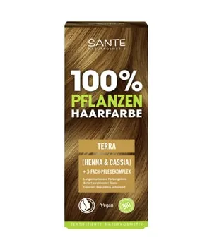SANTE Pflanzenhaarfarbe Terra - 100g - Natürliche Haarfarbe ohne Ammoniak oder Peroxide, ideal für hellblondes bis mittelbraunes Haar. Mit Bio-Henna & Cassia für glänzendes, gepflegtes Haar.