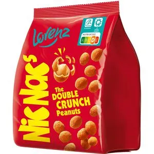Lorenz Nic Nacs Großpack 600g - Knusprige Erdnüsse zum Snacken - Die Lorenz Nic Nacs Großpack bietet 600 g knusprig umhüllte Erdnüsse, perfekt für alle Snackliebhaber. Ideal für Partys oder gemütliche Filmabende - der unwiderstehliche Crunch sorgt für Genuss in jeder Situation!