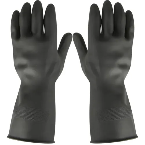 Chemikalien Schutzhandschuhe Thor Black Heavy Duty M Gr. 8, geeignet für Lebensmittel, mit Rollrand, puderfrei