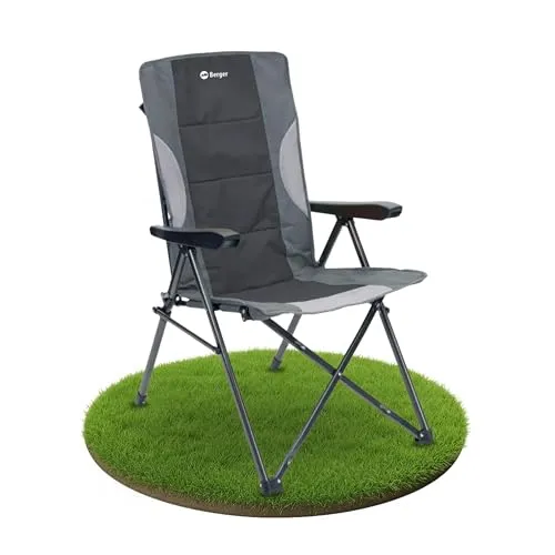 BERGER Siena Faltstuhl | Campingstuhl faltbar mit 3-Fach Verstellbarer Rückenlehne & robuster Armlehne | Bequemer Gartenstuhl Klappstuhl Camping Stuhl mit kleinem Packmaß, belastbar bis 120 kg