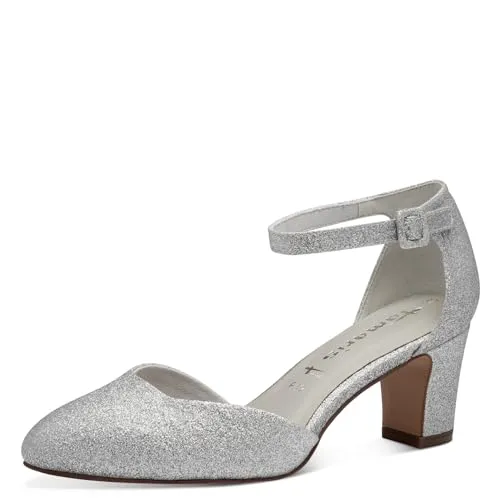 Tamaris Pumps Damen Vegan Elegant metallic, EU 36 - Damen-Pumps mit TOUCH-IT Funktion für optimalen Tragekomfort und ein angenehmes Laufgefühl. Stilvoller Blockabsatz kombiniert modisches Design mit stabilem Halt.