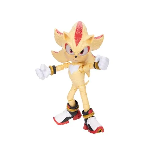 Jakks Pacific Shadow Sonic Figur - One Size - Actionfigur mit 12,5 cm Höhe, gelenkig und perfekt für Sammler und Fans von Sonic.