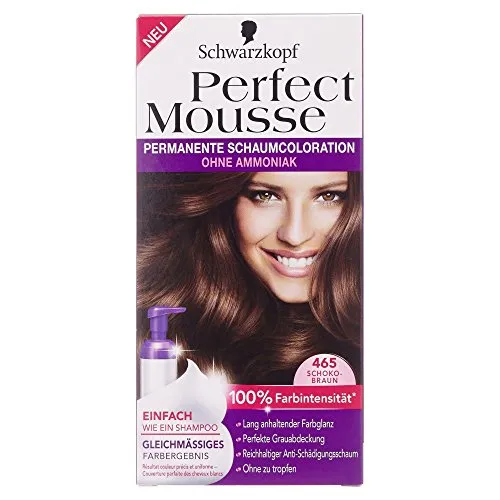 Schwarzkopf Perfect Mousse permanente Farbe Stufe 3, 465 Schokobraun
