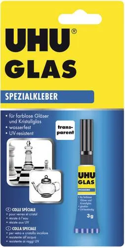 UHU Spezialkleber Glas, 46685, wasserfest, 3g