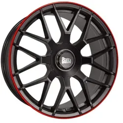 MAM GT1 Felgen 8.0Jx18 matt black lip red - Hochwertige Alufelgen für sportliche Fahrzeuge, mit einzigartigem Matt-Schwarz-Rot-Design und optimaler Passform für maximale Traglast.