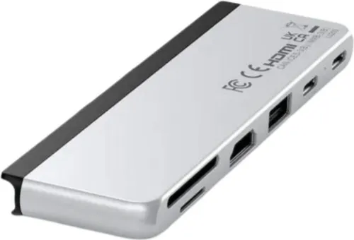 SATECHI Dual USB-C Hub für Surface Pro 9 - USB-Hub mit 6 Anschlüssen, inklusive USB4 Passthrough für 100W Power Delivery und 4K@60Hz HDMI, ideal für reibungslose Datenübertragungen und erweiterte Multimediakapazitäten.