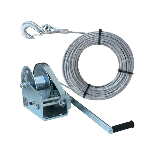 Seilwinde Forstwinde Winde 1000kg Nennlast mit 20m Drahtseil D5mm 7x19 mit Haken