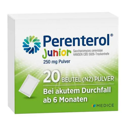 Perenterol Junior 250 mg Pulver - Arzneimittel zur Unterstützung der Darmflora mit hochwertiger Trockenhefe, ideal bei Durchfall und zur Stärkung des Immunsystems.