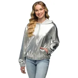 Boland Rave Metallic Jacke für Damen und Herren - Trendige Trainingsjacke im Metallic Look, ideal für Mottopartys und Festivals. Der glänzende Stoff sorgt für einen einzigartigen Auftritt. Perfekt kombinierbar mit auffälligen Leggings und Accessoires.